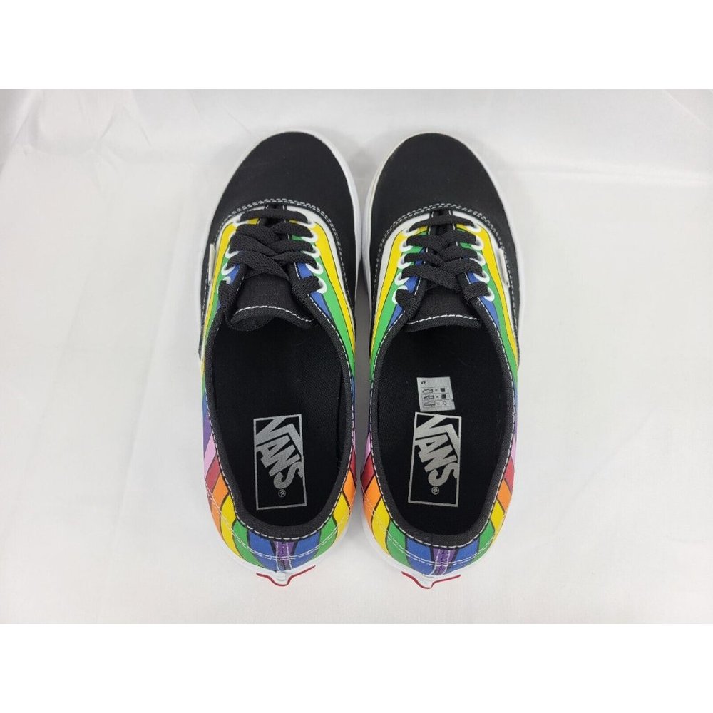 Vans Authentic Striped Shoes Sneakers Size Womens 8.5 Youth 7Y Black 500714 - Picture 3 of 11